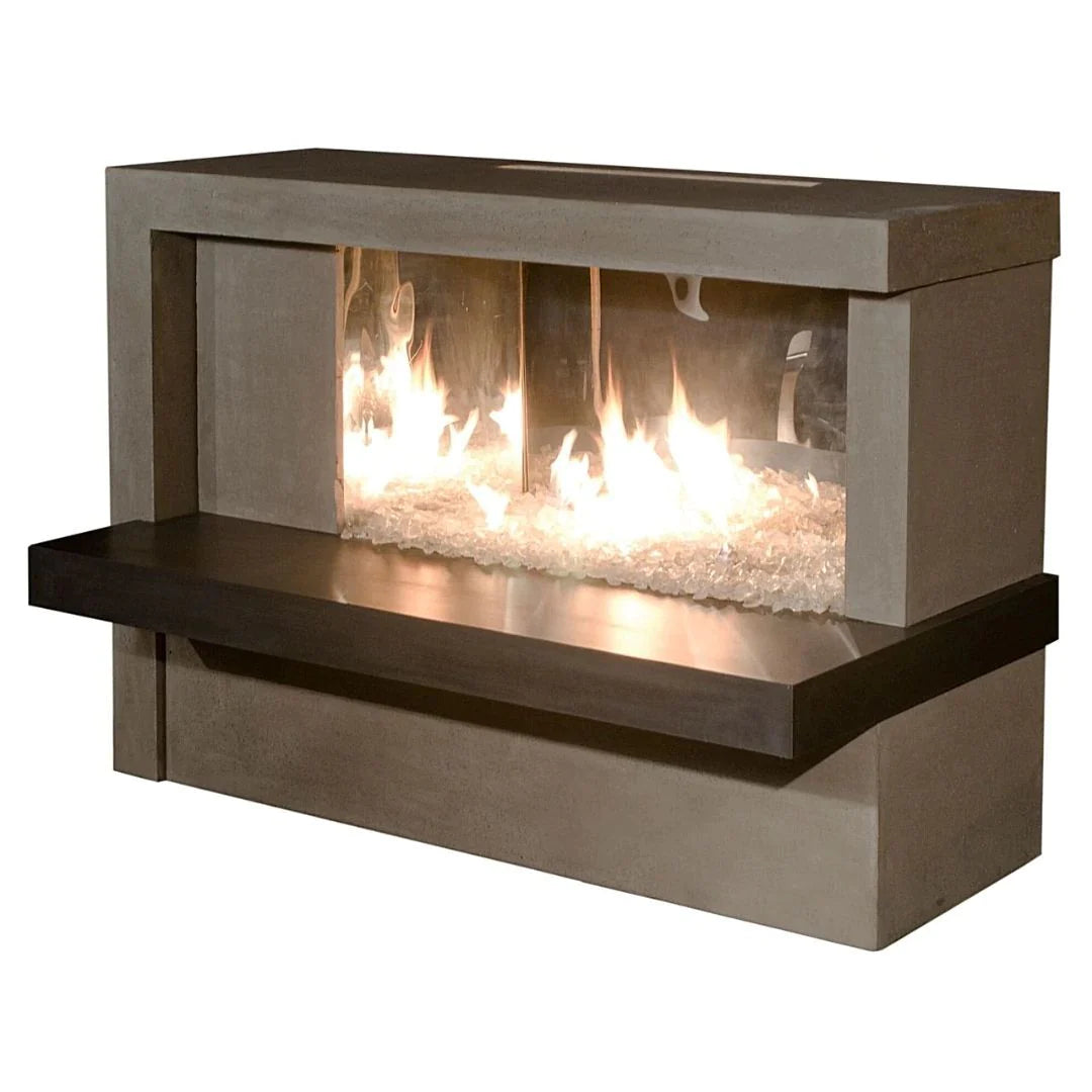 American Fyre Designs Manhattan 59 Inch Outdoor Gas Fireplace Angled View
