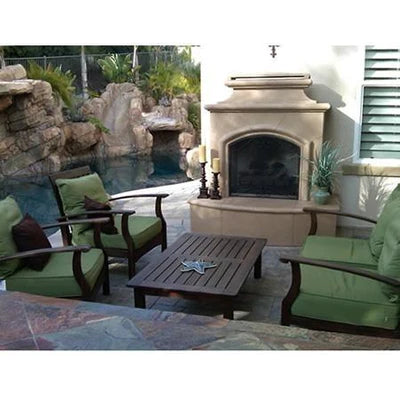 American Fyre Designs Mariposa 65 Inch Vented Freestanding Outdoor Fireplace, Corner Square Edge In Oudoor 3