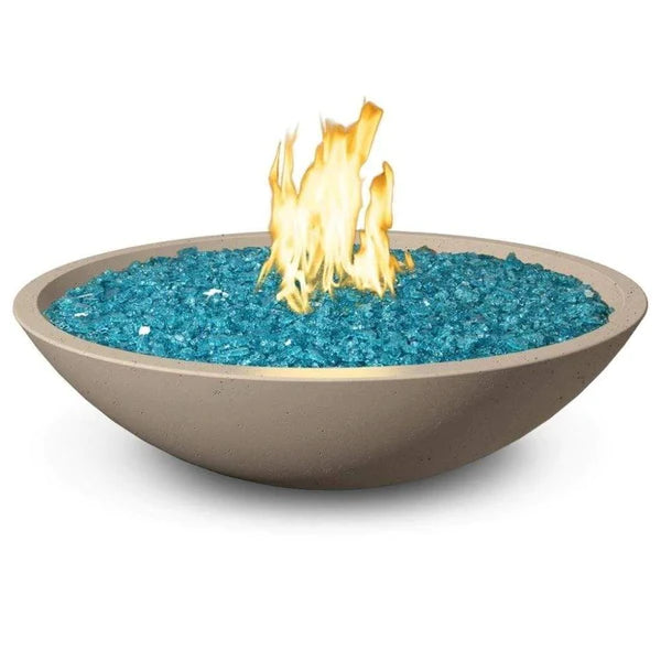 American Fyre Designs Marseille 32 Inch Round Gas Fire Bowl with Water Spout