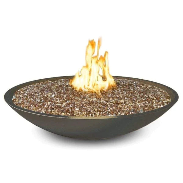 American Fyre Designs Marseille 48 Inch Round Gas Fire Bowl with Water Spout