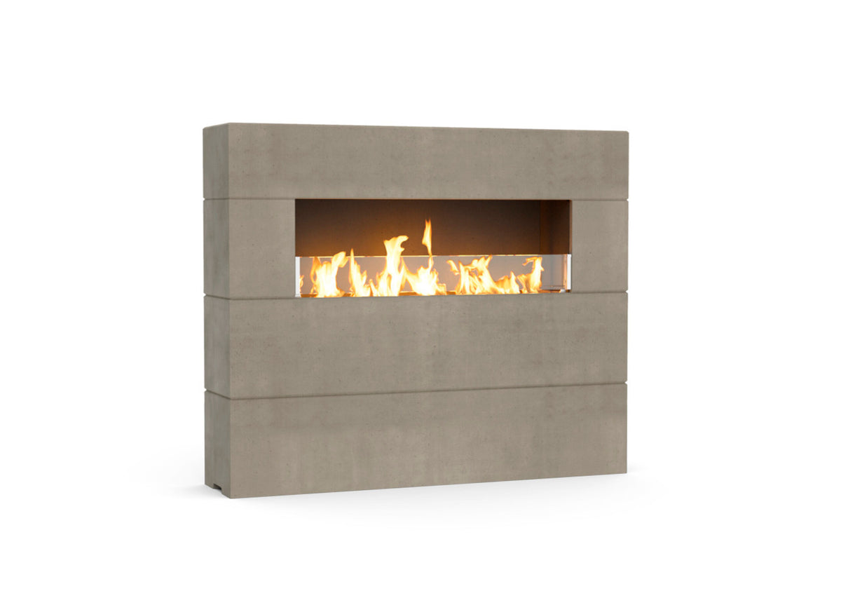 American Fyre Designs Milan 72 Inch Tall Linear Outdoor Gas Fireplace with Fyrestarter - Smoke