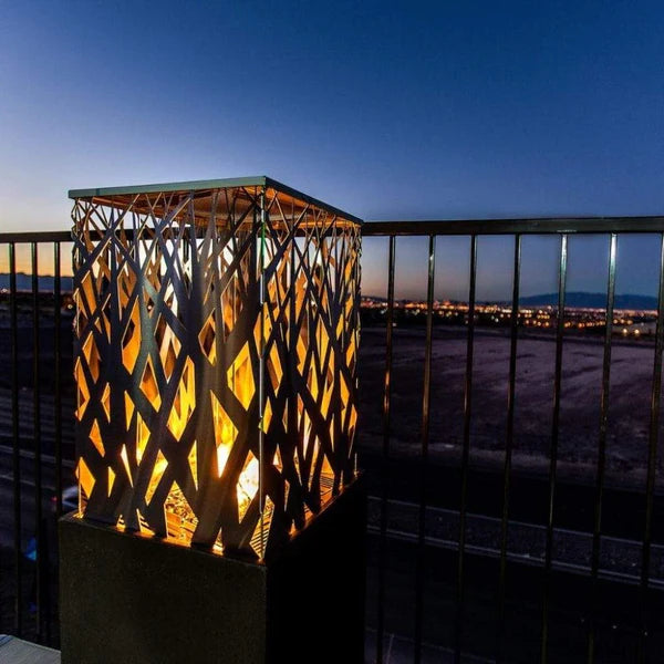 American Fyre Designs Nest 16 Inch Square Lantern Gas Fire Urn