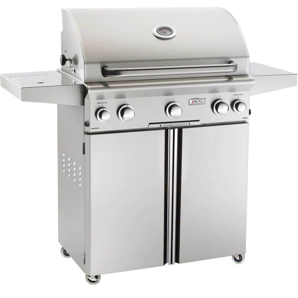 American Outdoor Grill L-Series 30 Inch 3 Burner with Single Side Burner Freestanding Propane Gas Grill