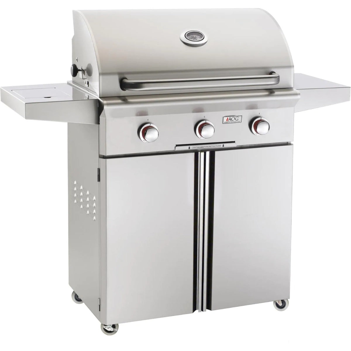 American Outdoor Grill T-Series 30 Inch 3 Burner with Single Side Burner Freestanding Propane Gas Grill
