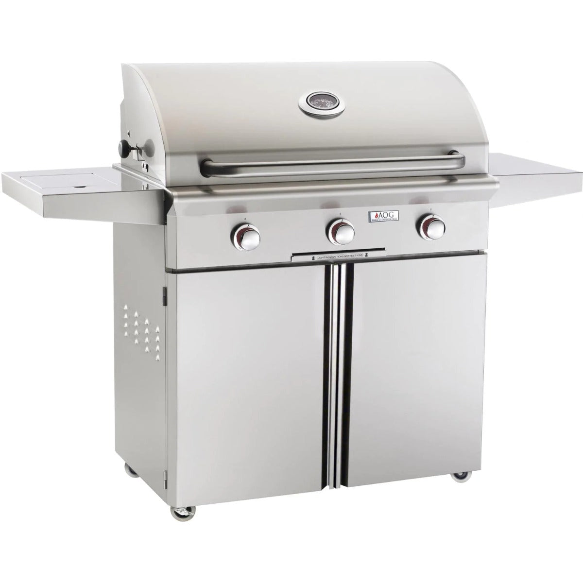 American Outdoor Grill T-Series 36 Inch 3 Burner with Single Side Burner Freestanding Propane Gas Grill