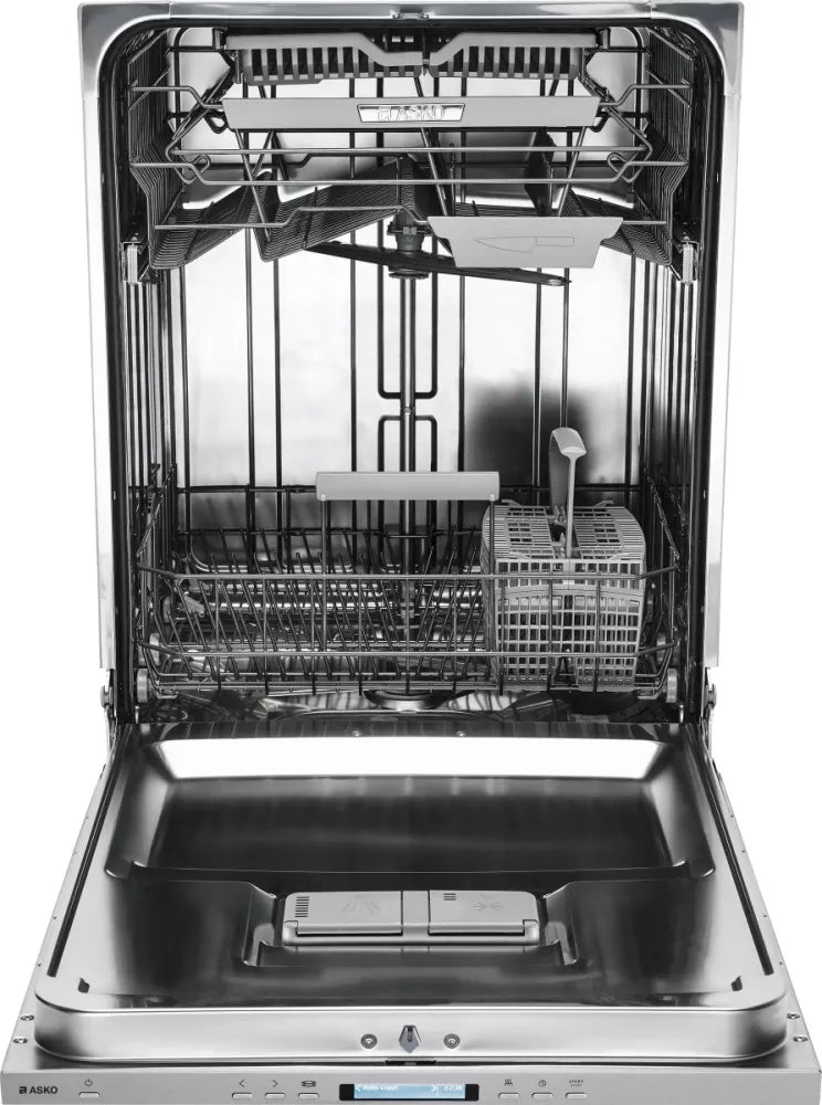Asko 30 Series Stainless Steel 24&quot; Dishwasher with Tubular Handle Open View
