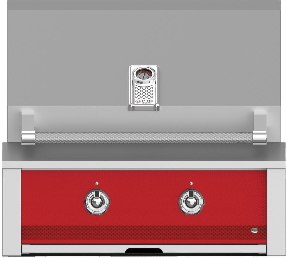 Aspire By Hestan 30-Inch Built-In Gas Grill Front View  Red