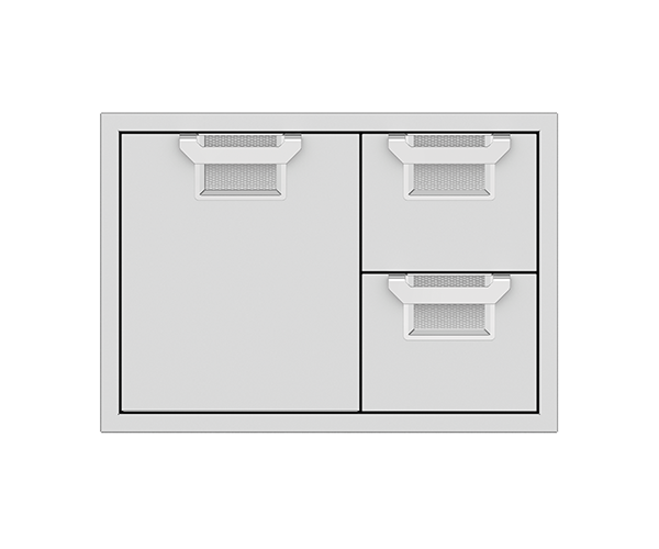Aspire By Hestan 30-Inch Double Drawer and Single Storage Door Combination Front View