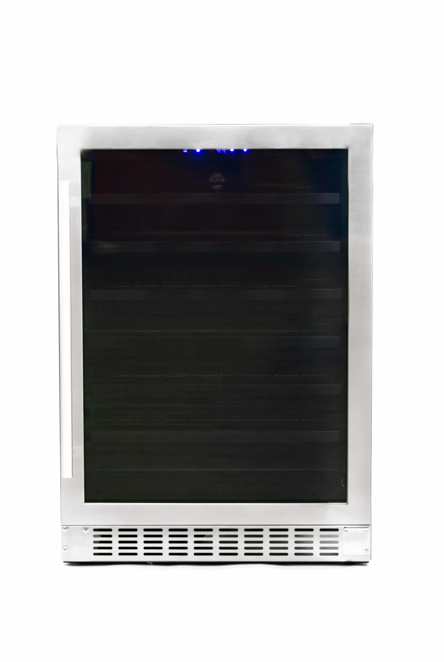 Azure 24" Wine Center with Stainless Trim Glass Door Front View