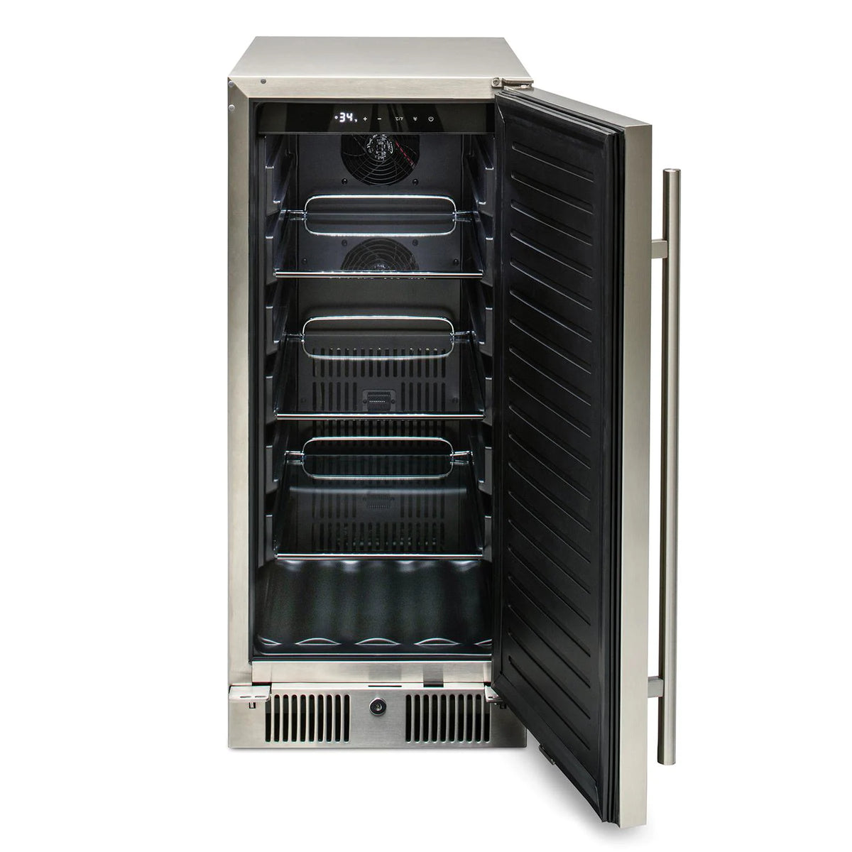 Blaze 15 Inch Outdoor Refrigerator Front View with Door Open