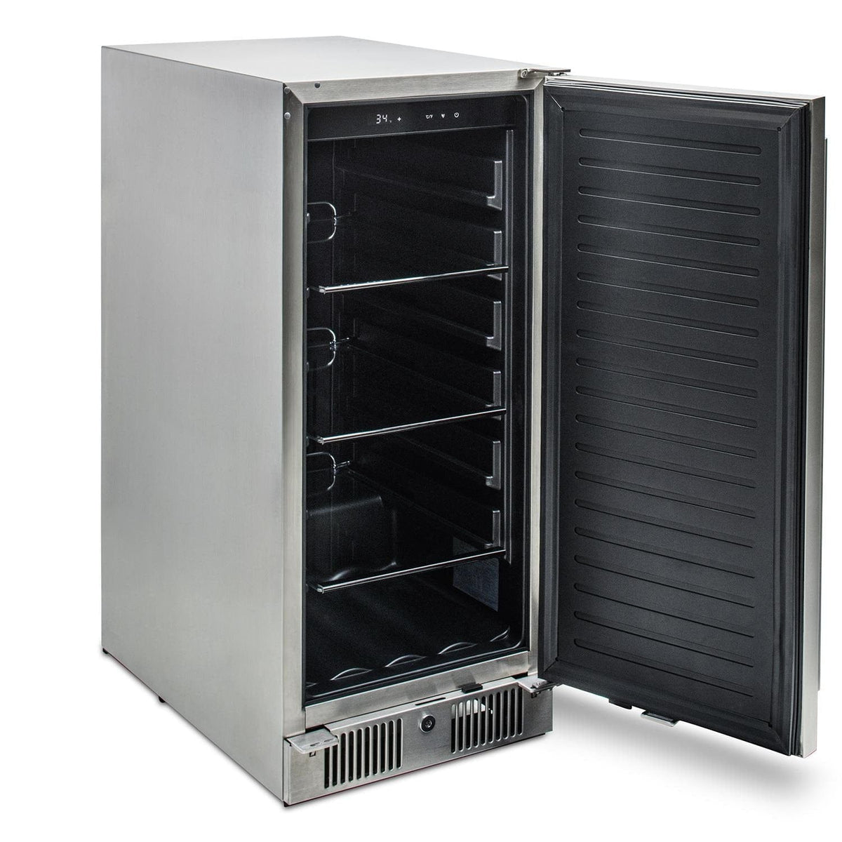 Blaze 15 Inch Outdoor Refrigerator Left Angle View With Door Open