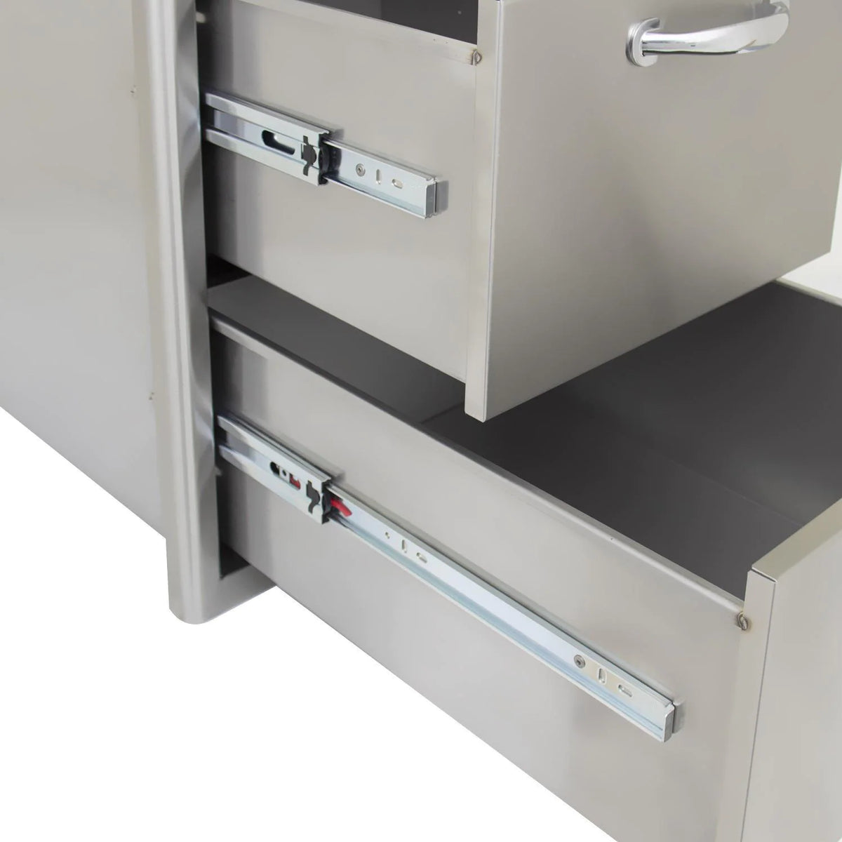 Blaze 16 Inch Double Access Heavy Duty Drawer Track and Inside View