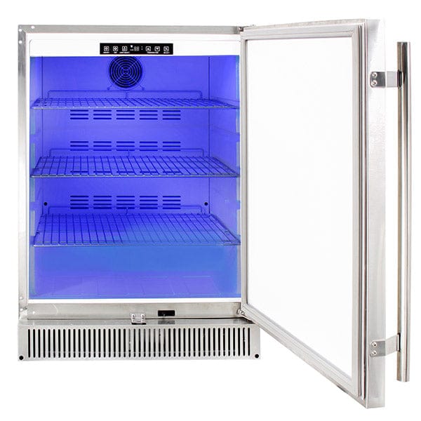 Blaze 24 Inch Outdoor Rated Stainless Refrigerator With Blue Light