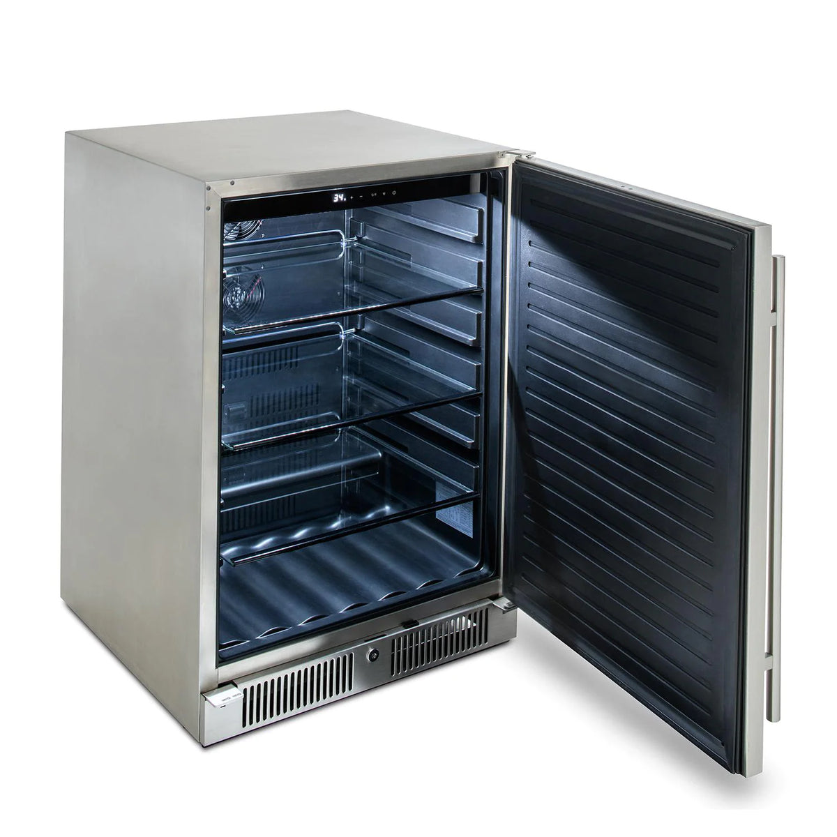 Blaze 24 Inch Outdoor Refrigerator Left Angle View With Door Open