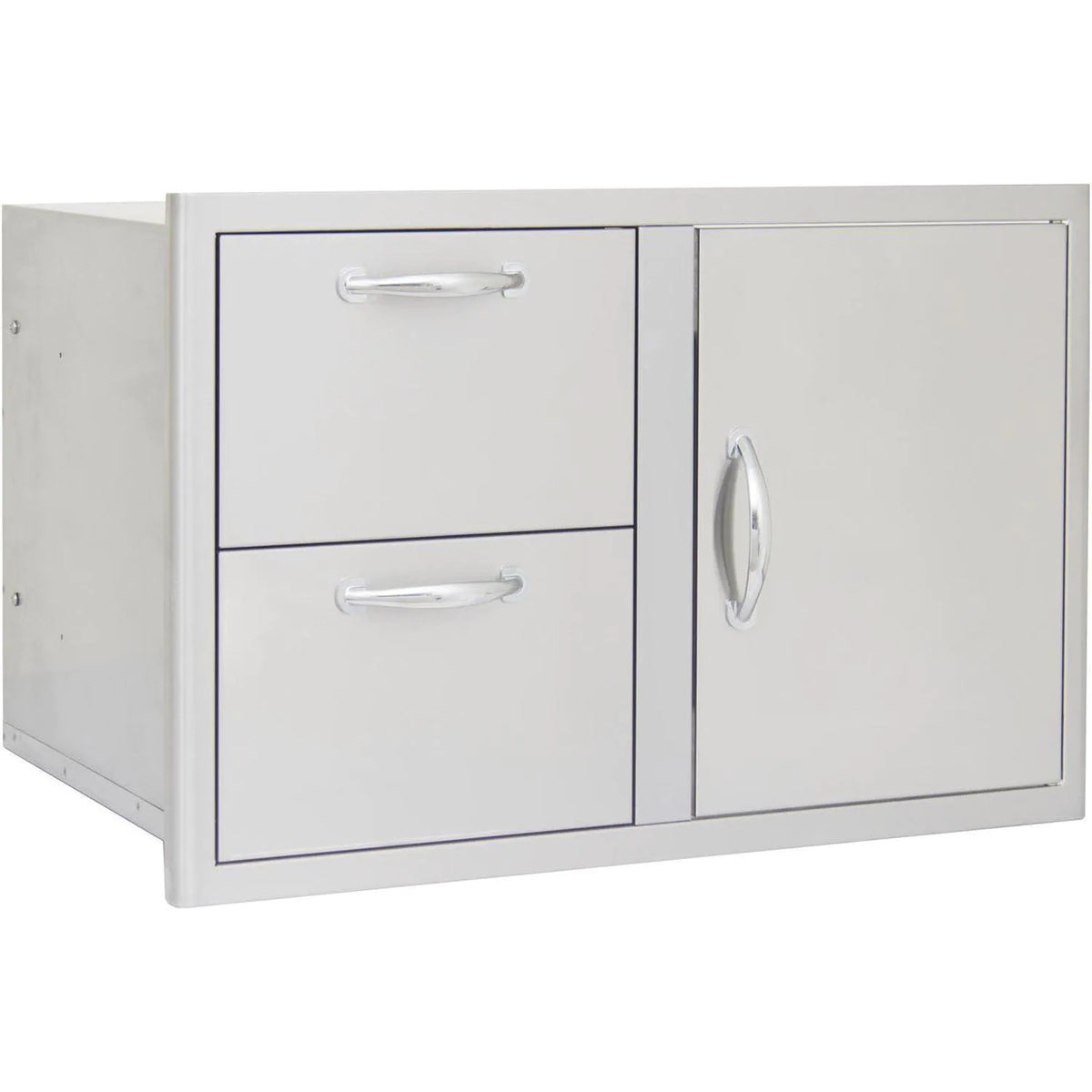 Blaze 32 Inch Access Door and Double Drawer Combo Side Angle View