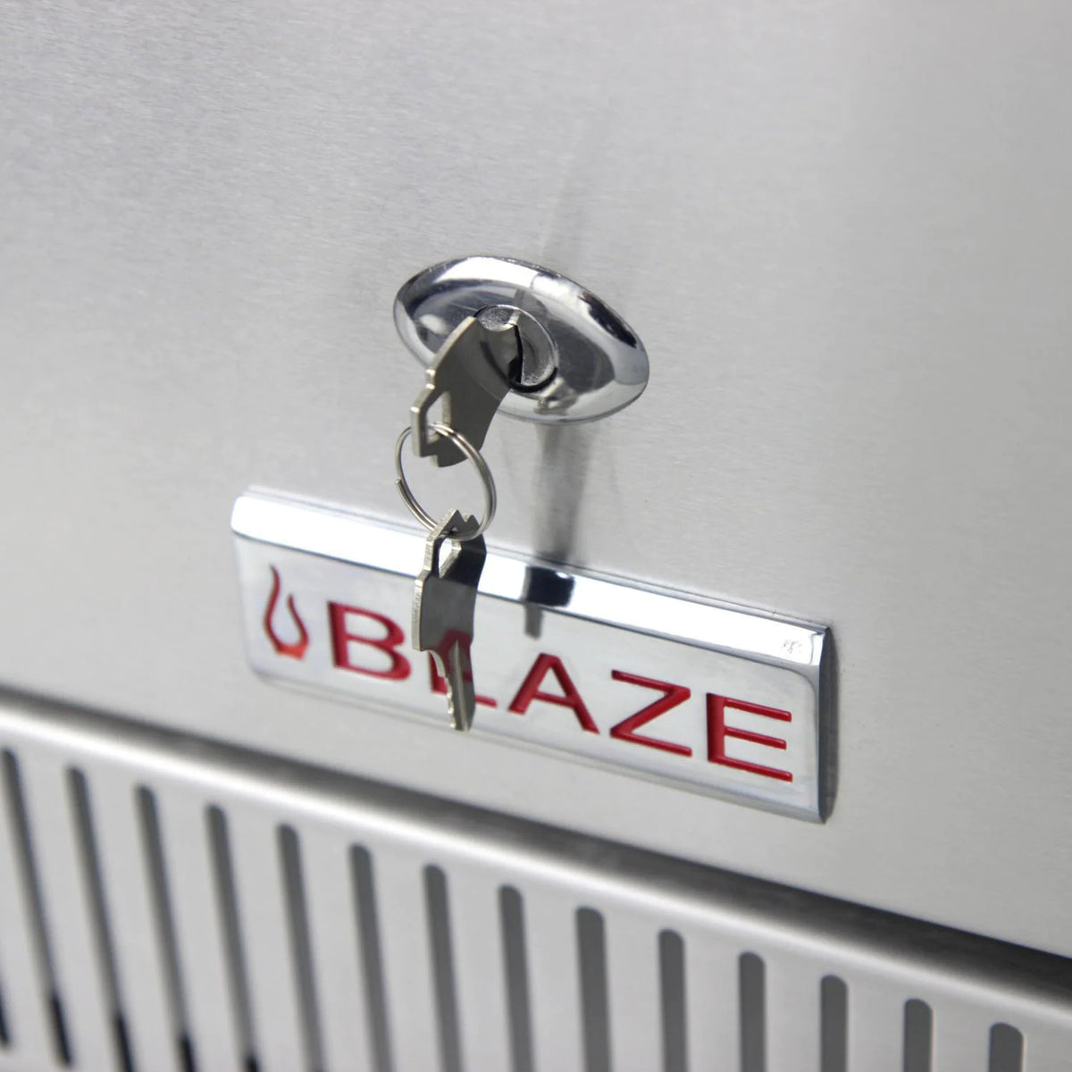 Blaze Outdoor Rated Stainless Steel Compact Refrigerator Locking Door