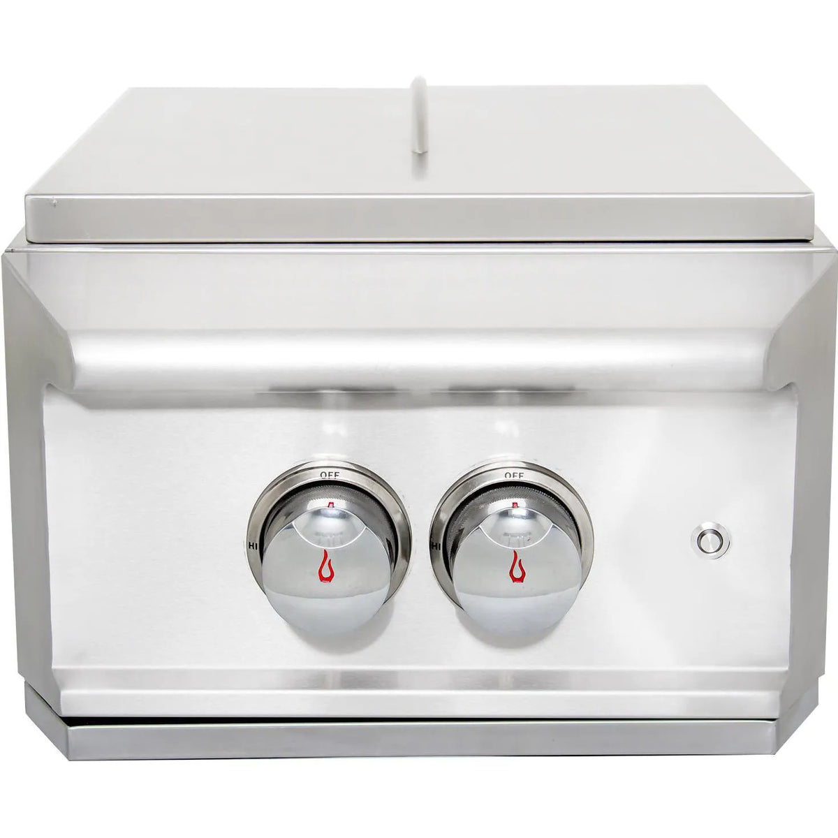 Blaze Professional 16 Inch Power Burner Front View With Stainless Steel Lid