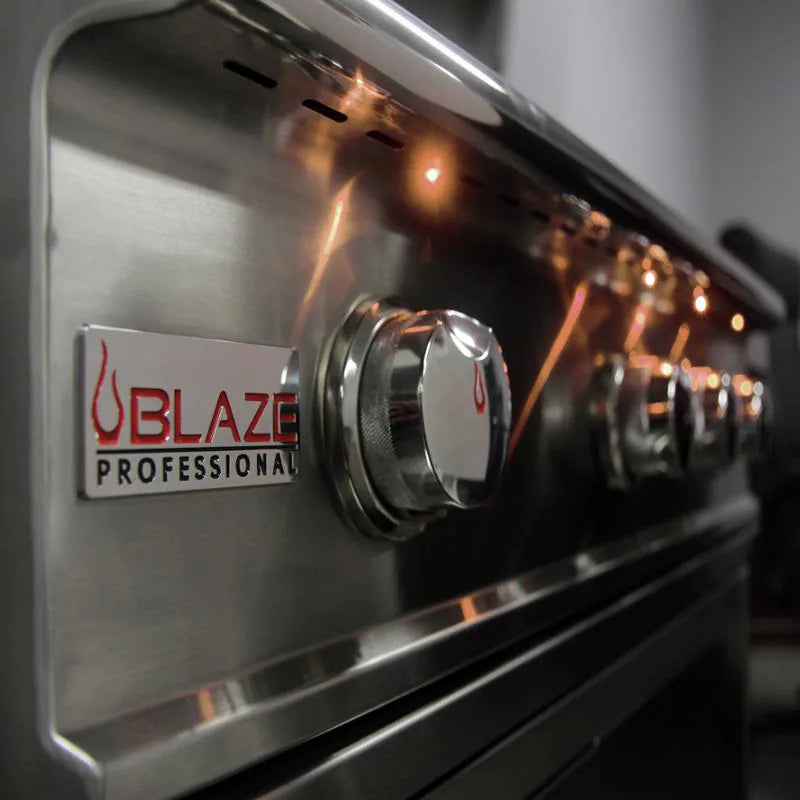 Blaze Professional and LTE 4 Burner LED 7 Piece Kit Amber LEDs illuminated