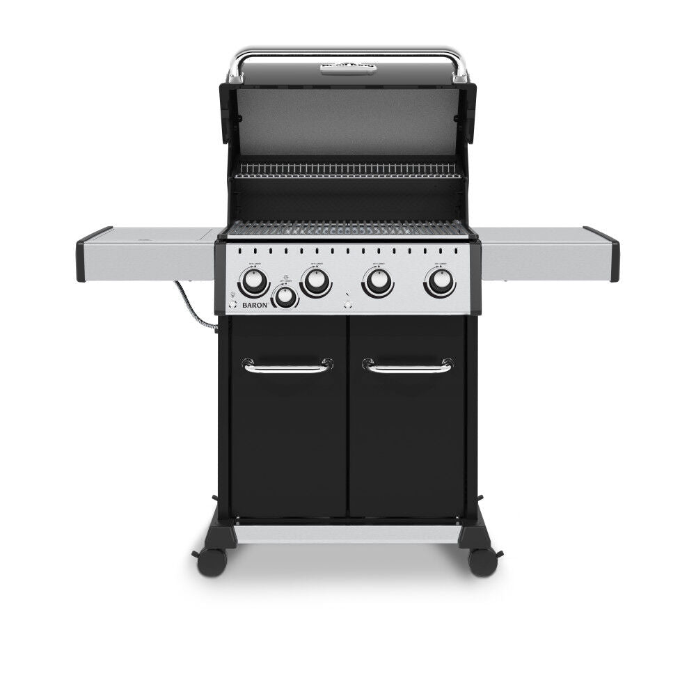 Broil King Baron 440 Pro Grill Front View Open Lid