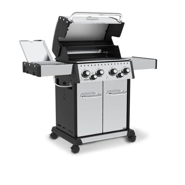 Broil King Baron S 490 Pro Infrared Natural Gas Grill 875947 - Open Angled