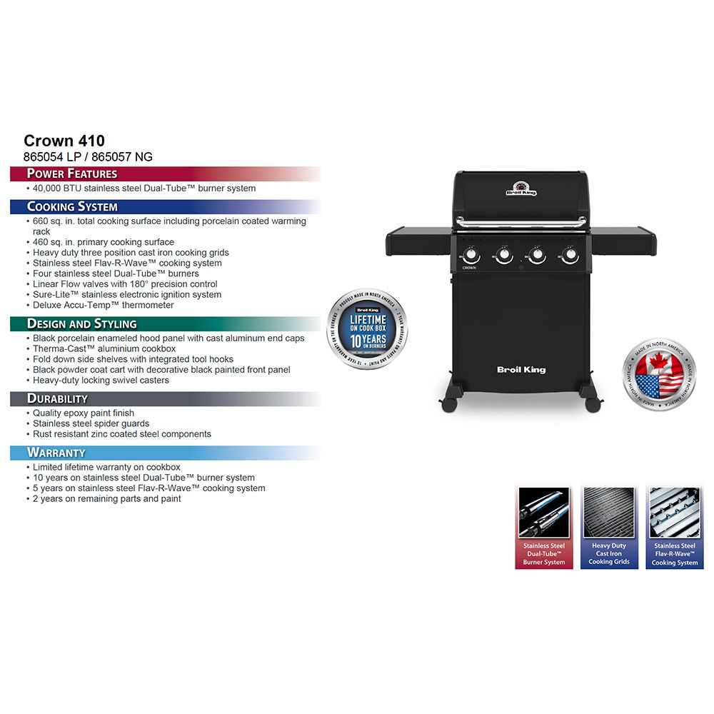 Broil King Crown 410 Gas Grill Product Details