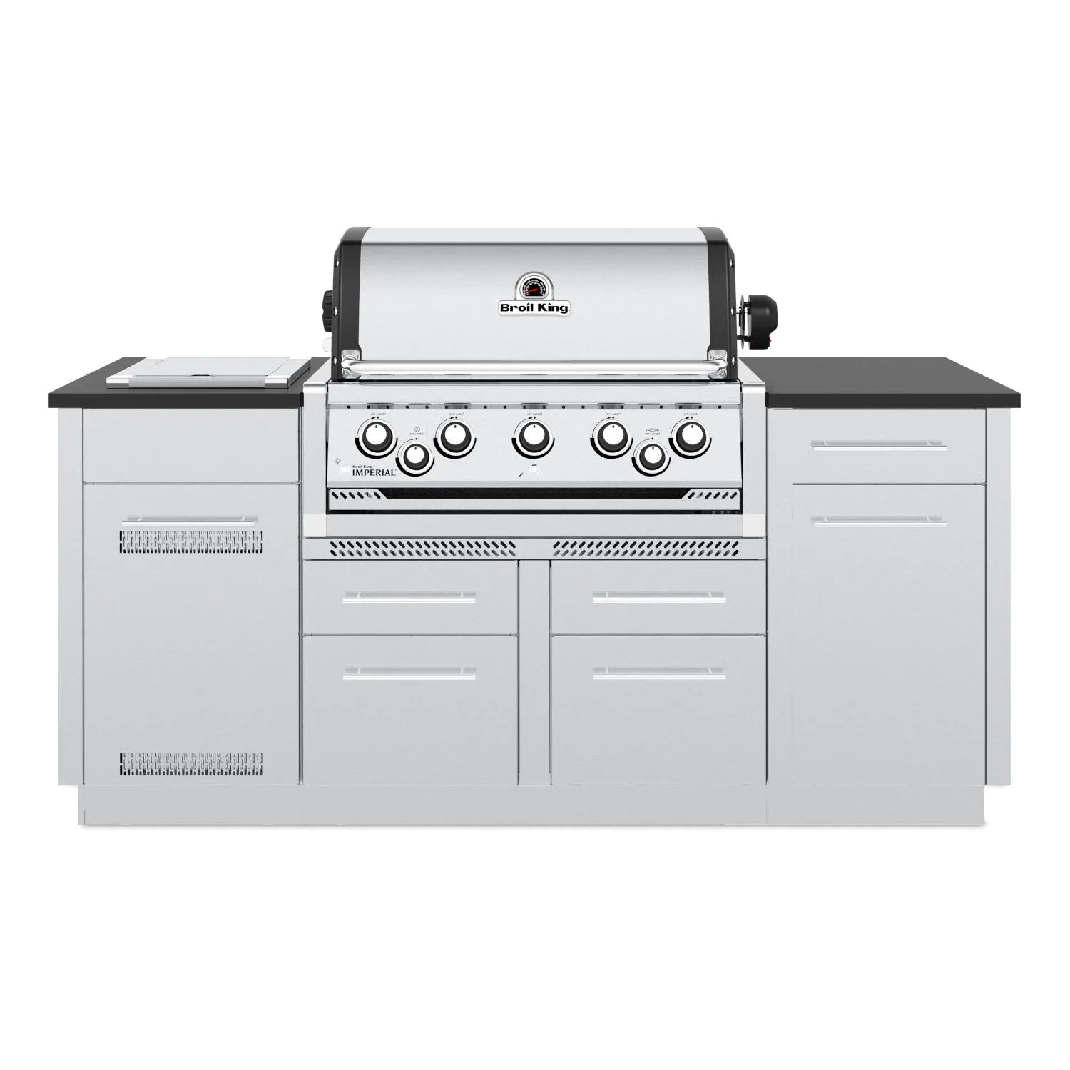 Broil King 896844 Imperial S 590i 5-Burner Propane Gas Grill Center With Rotisserie & Side Burner - Stainless Steel