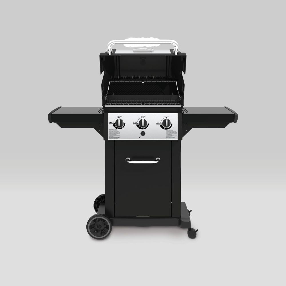 Broil King Monarch 320 Gas Grill Front View Open Lid
