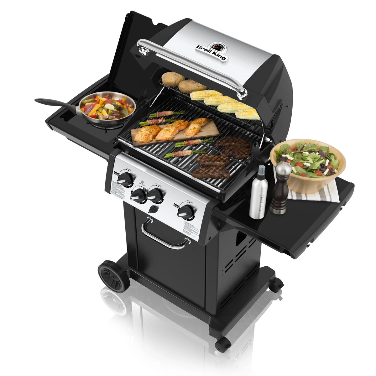 Broil King Monarch 340 Gas Grill Top Angled View