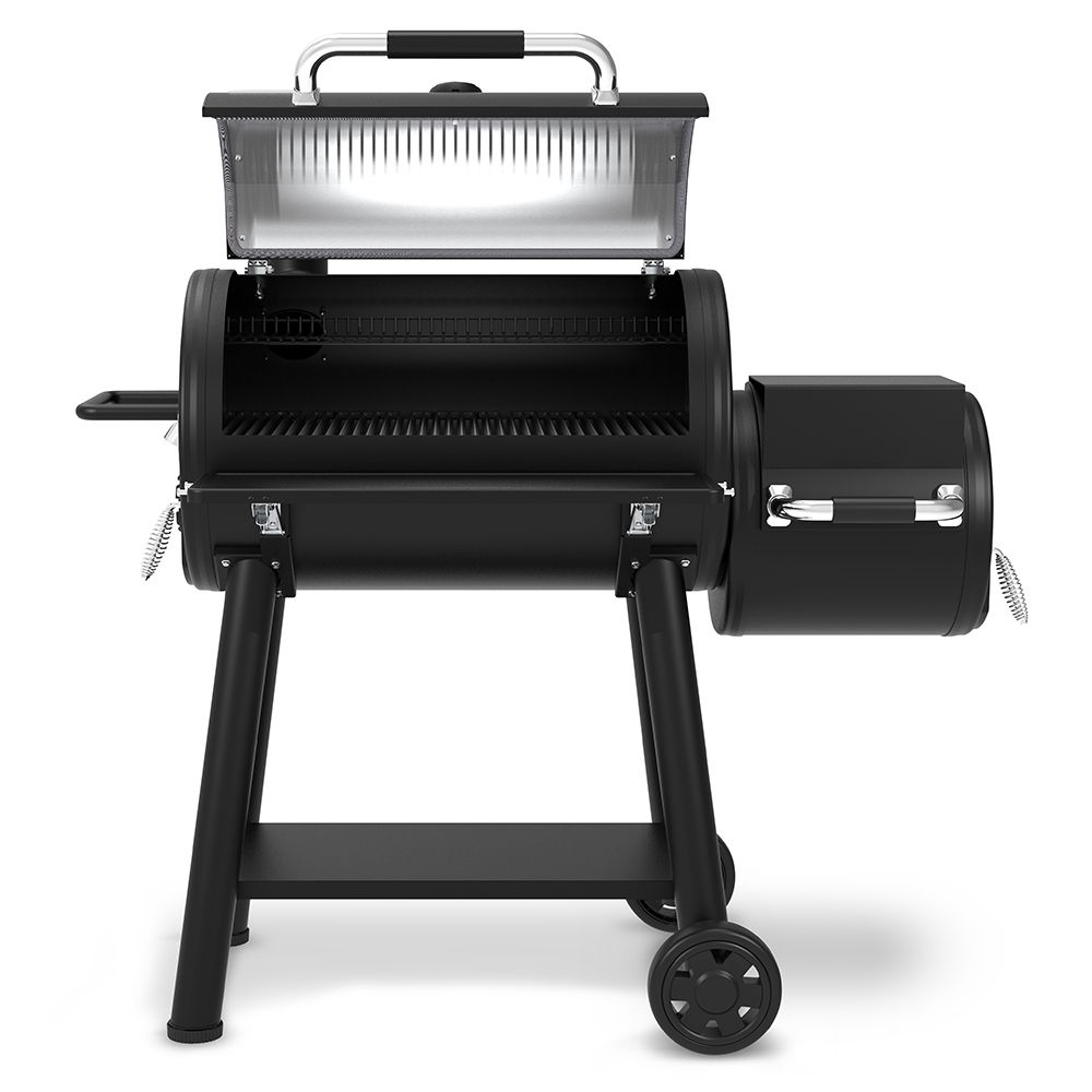 Broil King Regal Charcoal Offset 500 Charcoal Smoker Open Lid