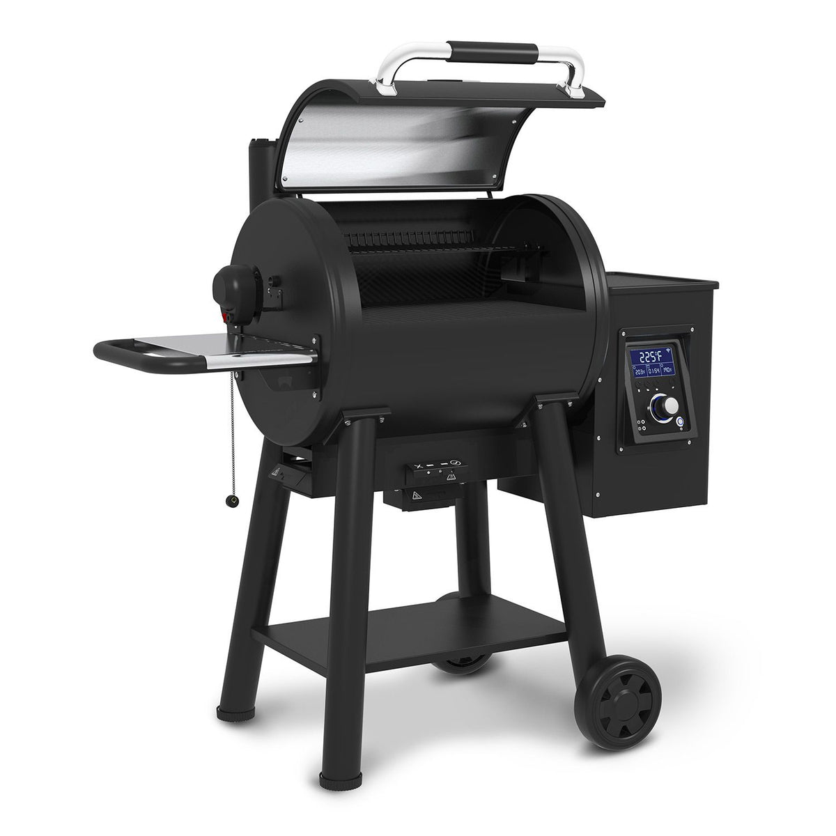 Broil King Regal Pellet 400 Smoker and Grill Angled VIew Open Lid