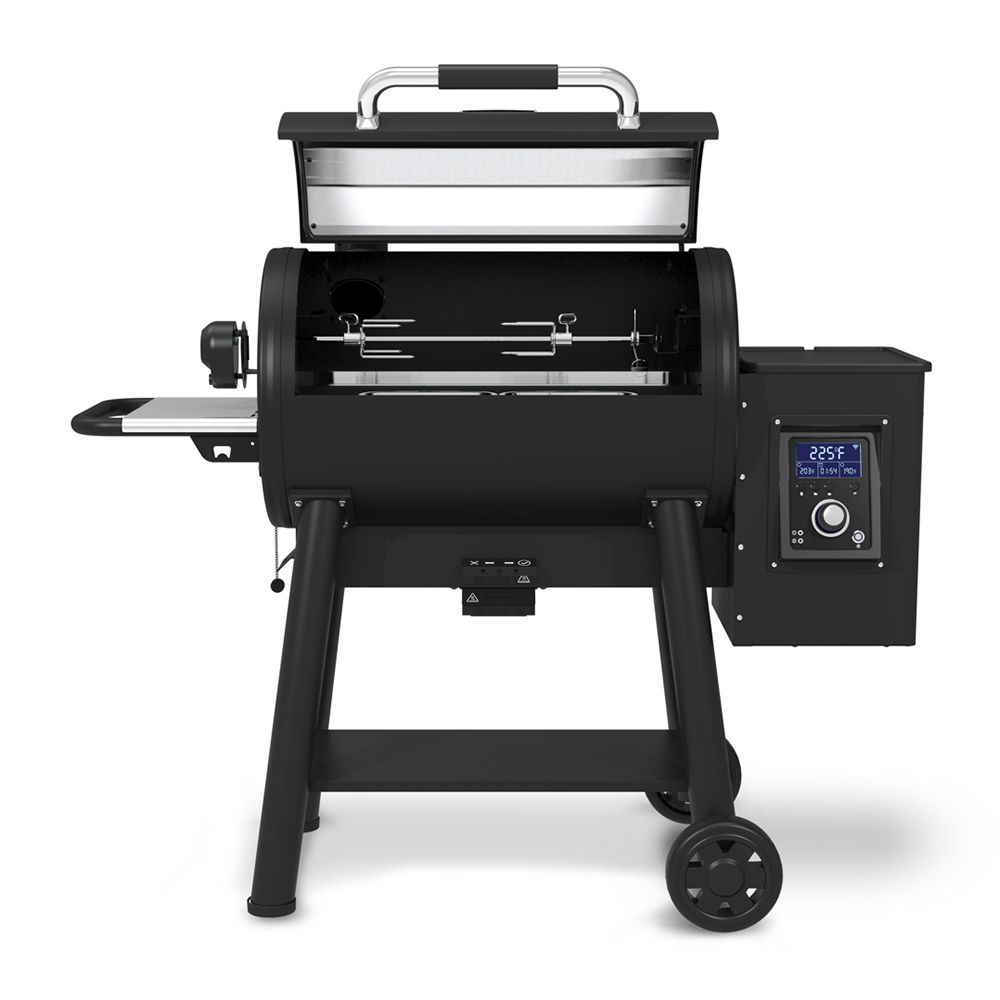 Broil King Regal Pellet 500 Smoker and Grill Front View Open Lid
