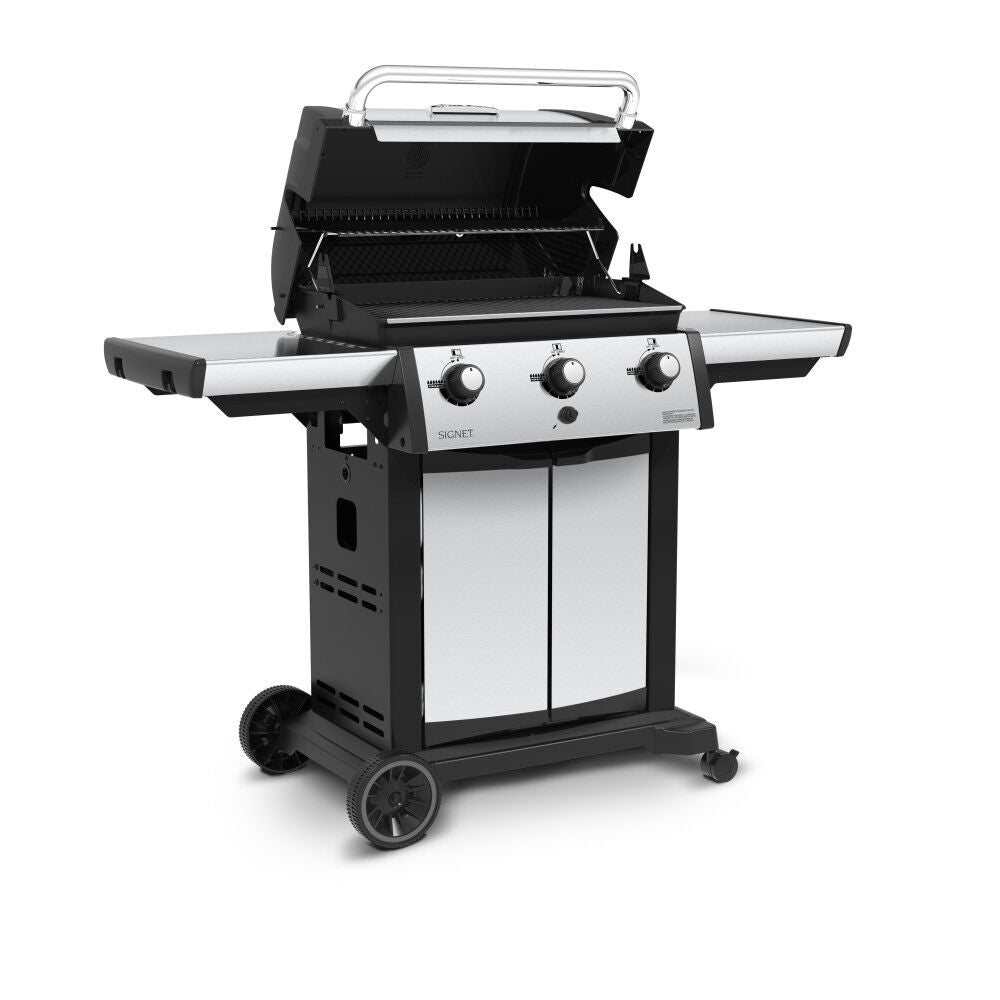Broil King Signet 320 Gas Grill Angled View Open Lid