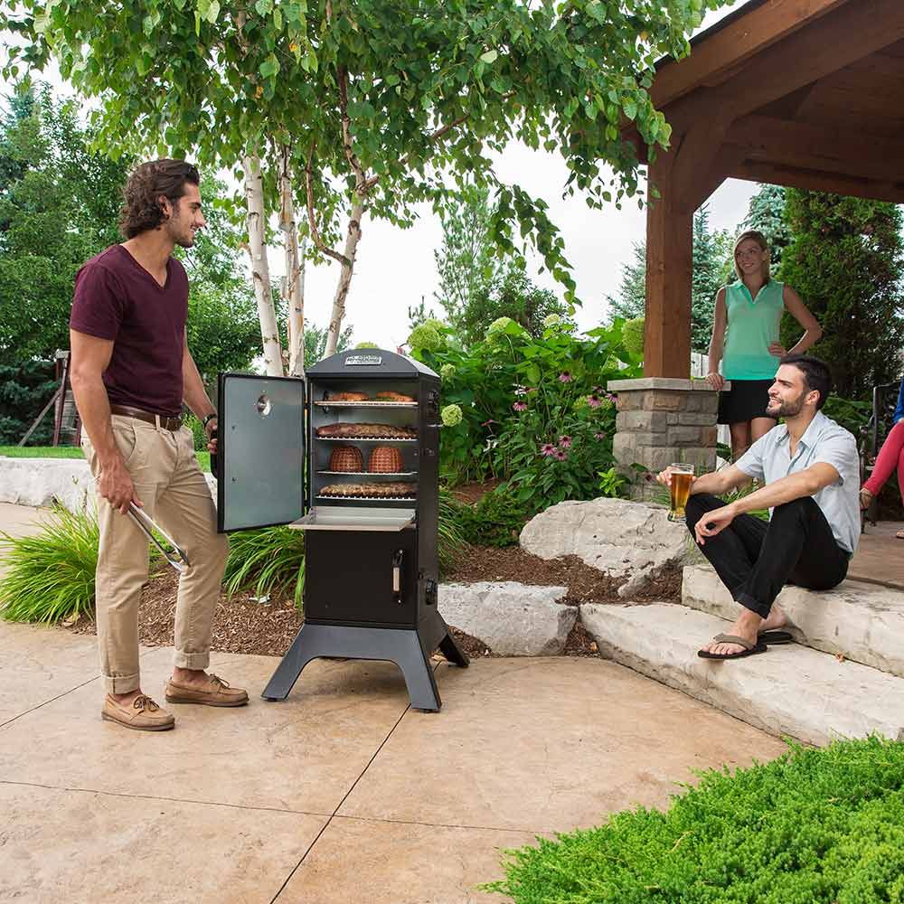 Broil King Smoke Cabinet Charcoal Smoker In Outdoor Setup