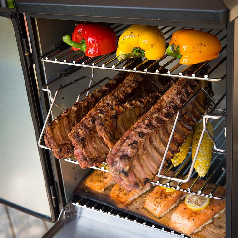 Broil King Smoke Cabinet Charcoal Smoker In-use