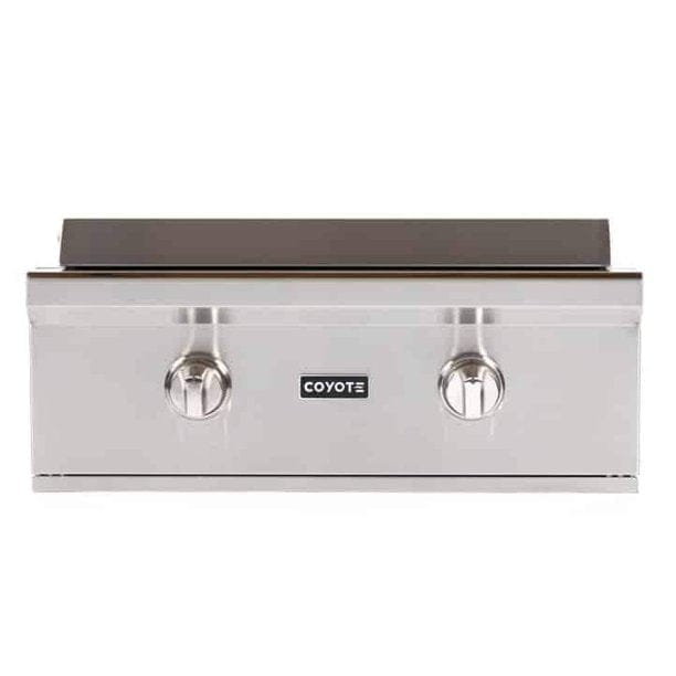 Coyote 30 Inch Built-In Flat Top Gas Grill Front View Knobs