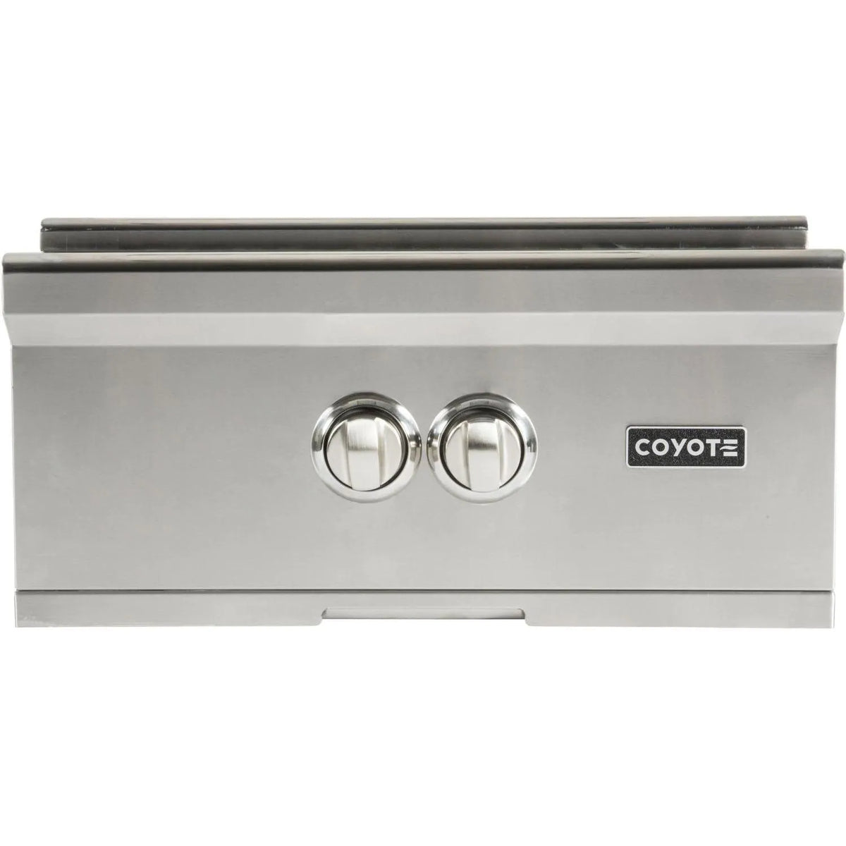 Coyote Built-In Propane Gas Power Burner Shown With Stainless Steel Lid