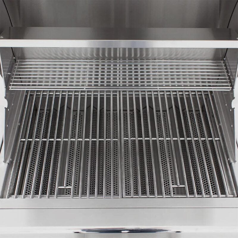 Coyote C-Series 28 Inch Built-In 2-Burner Grill Stainless Grate Top View Closed-up