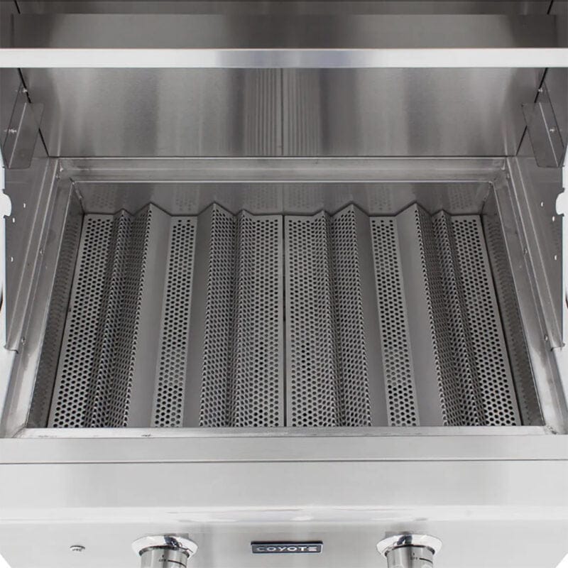 Coyote C-Series 28 Inch Built-In 2-Burner Grill Heat Control Grid Top View Close-up