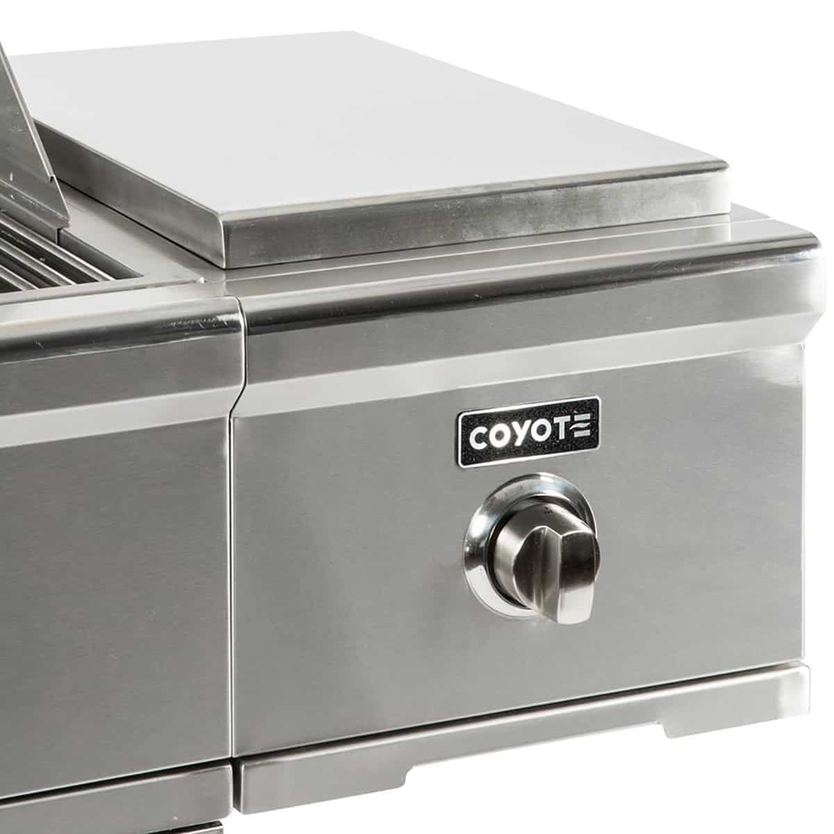 Coyote Natural Gas Single Side Burner for Carts Close-up Top Cover