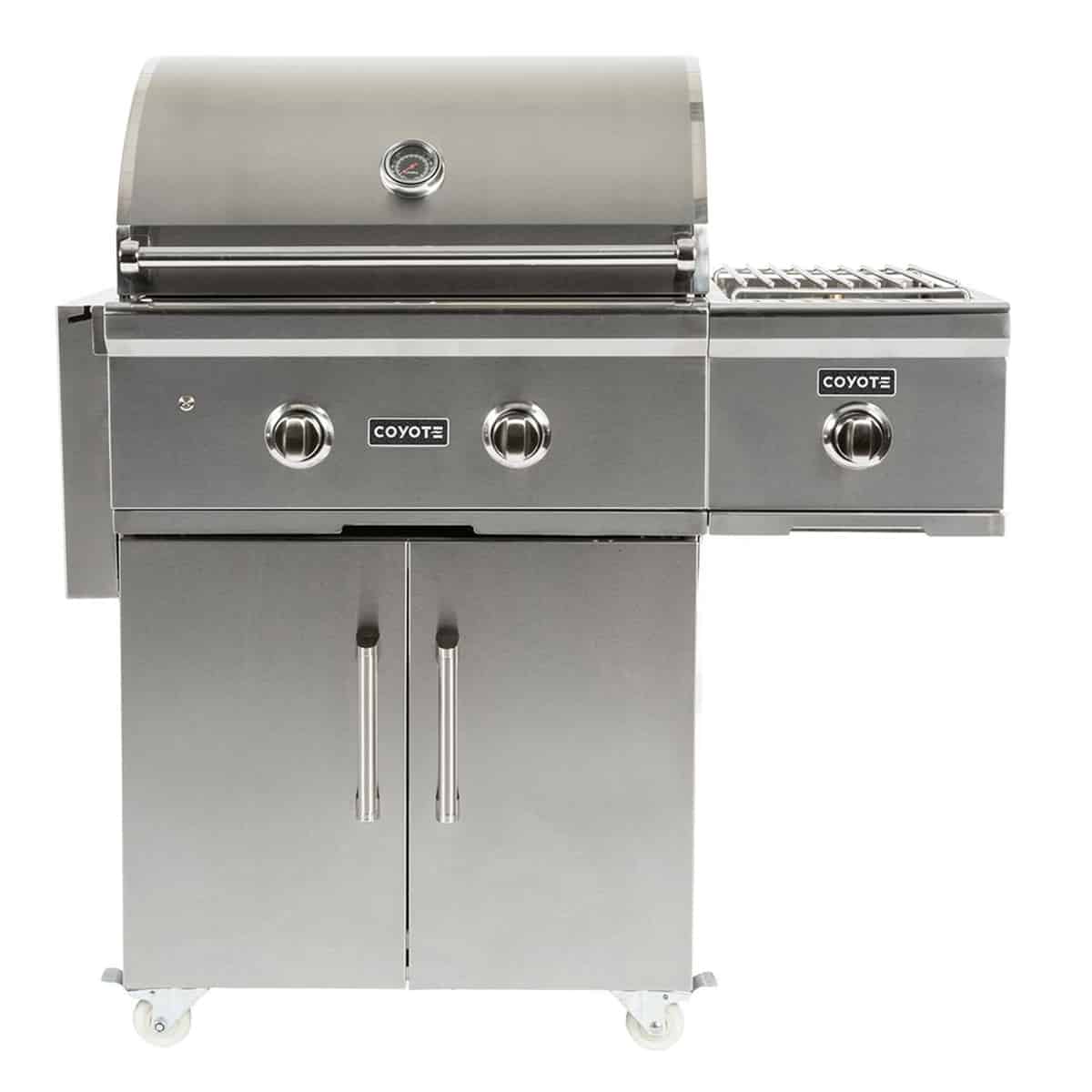 Coyote Natural Gas Single Side Burner for Carts with Grill Cart for Freestanding Use