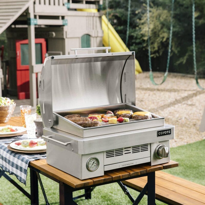 Coyote Propane Portable Grill With Infinity burner up to 20,000 btu Built into Outdoor with Food Cooking