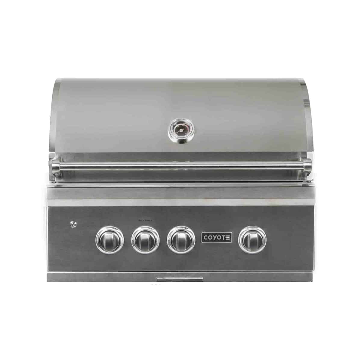 Coyote S-Series 30 Inch Built-In 3-Burner Grill Front Hood Cover Closed