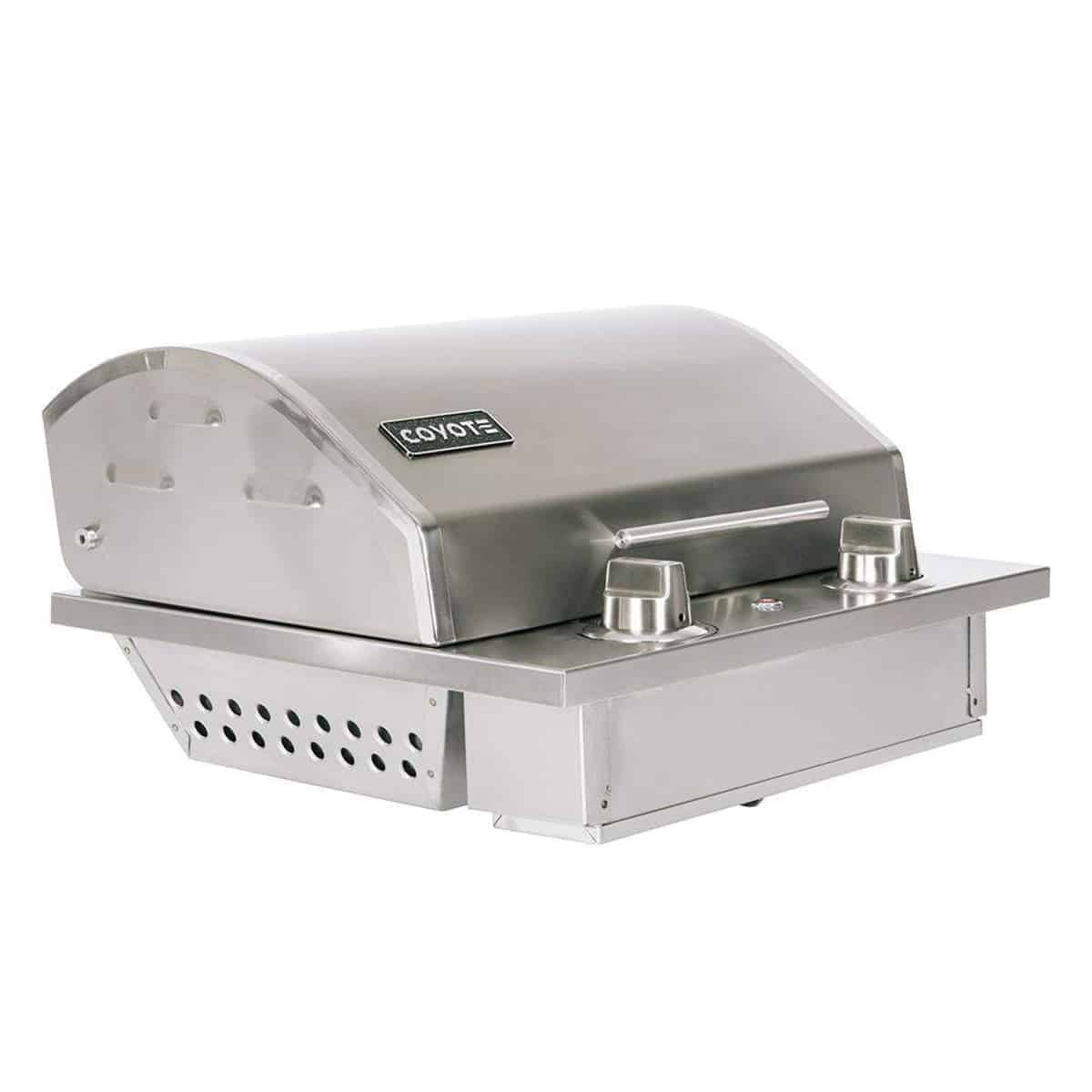 Coyote Single Burner 120V Electric Grill Side View Closed Cover