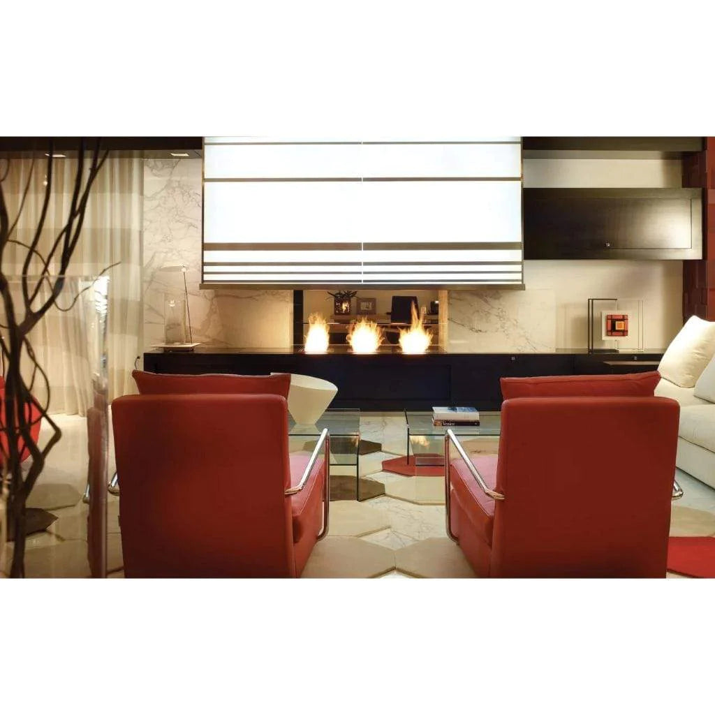 EcoSmart Fire 16 Inch Stainless Steel Ethanol Fireplace Burner in Lifestyle Installed 14