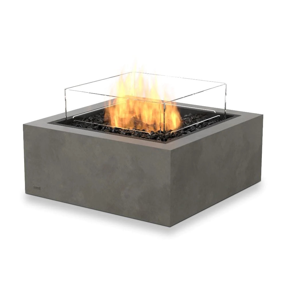 EcoSmart Fire Base 30 Inch Freestanding Square Concrete Fire Pit Table Natural