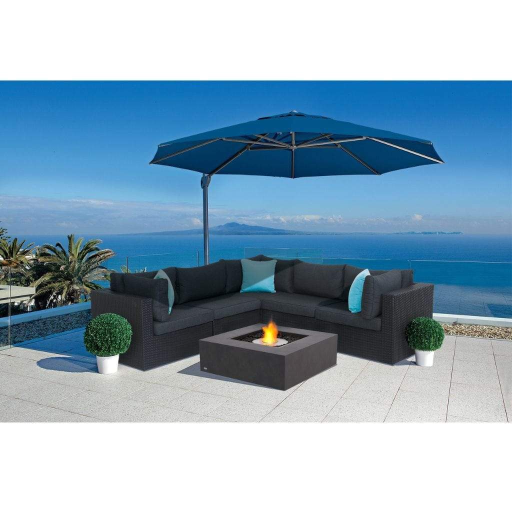 EcoSmart Fire Base 30 Inch Freestanding Square Concrete Fire Pit Table Installed in Lifestyle View 3