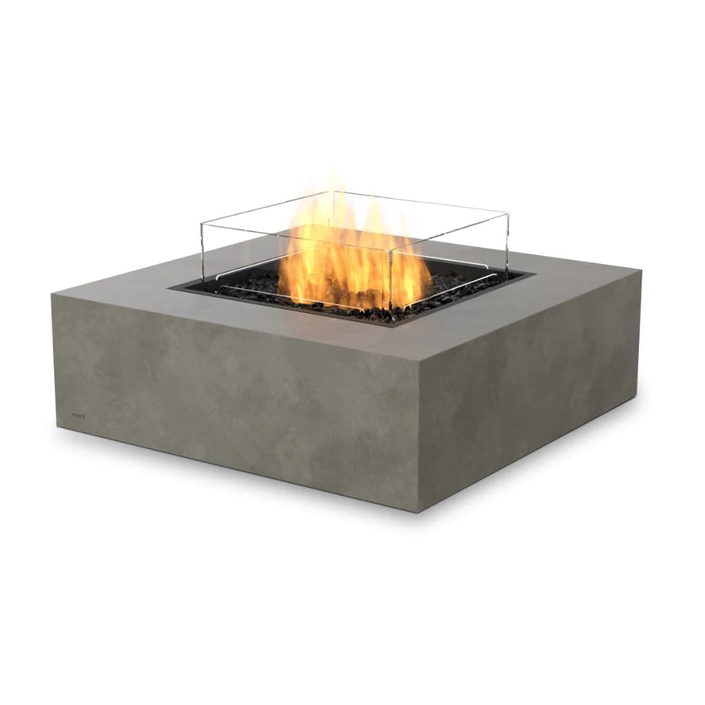 EcoSmart Fire Base 40 Inch Freestanding Square Concrete Fire Pit Table Natural