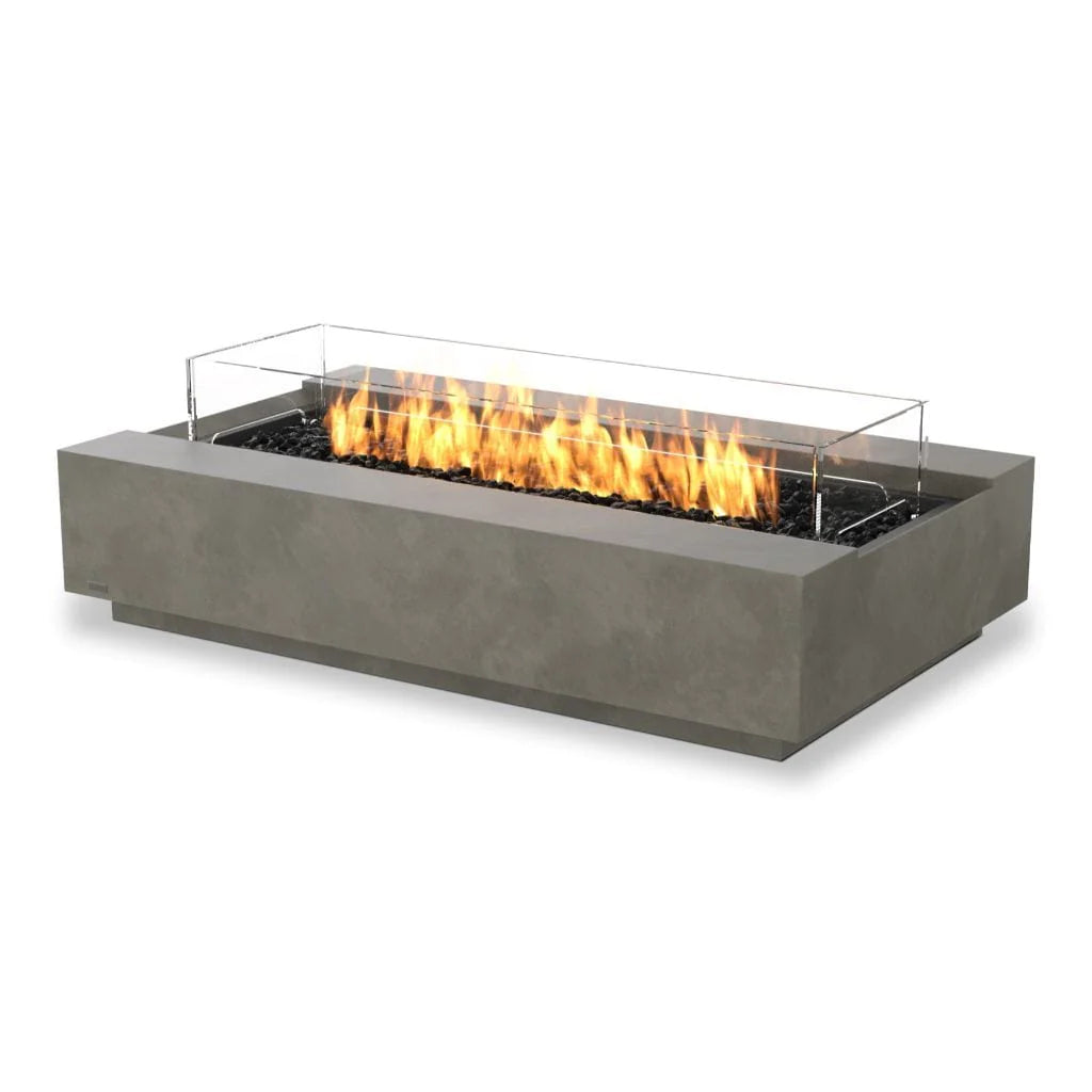 EcoSmart Fire Cosmo 50 Inch Freestanding Rectangular Concrete Fire Pit Table Natural
