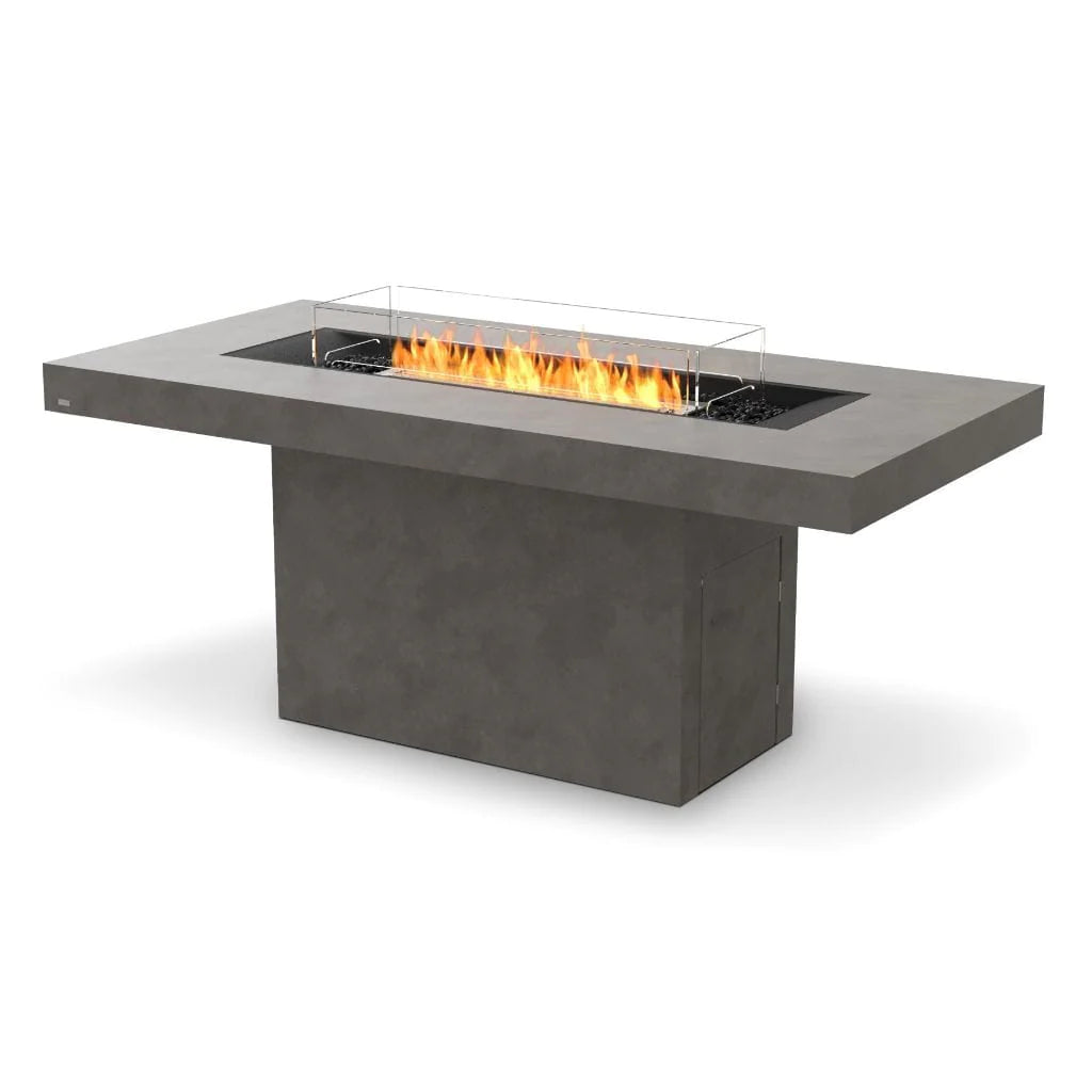 EcoSmart Fire Gin 90 Inch Freestanding (Bar) Rectangular Concrete Fire Pit Table Natural