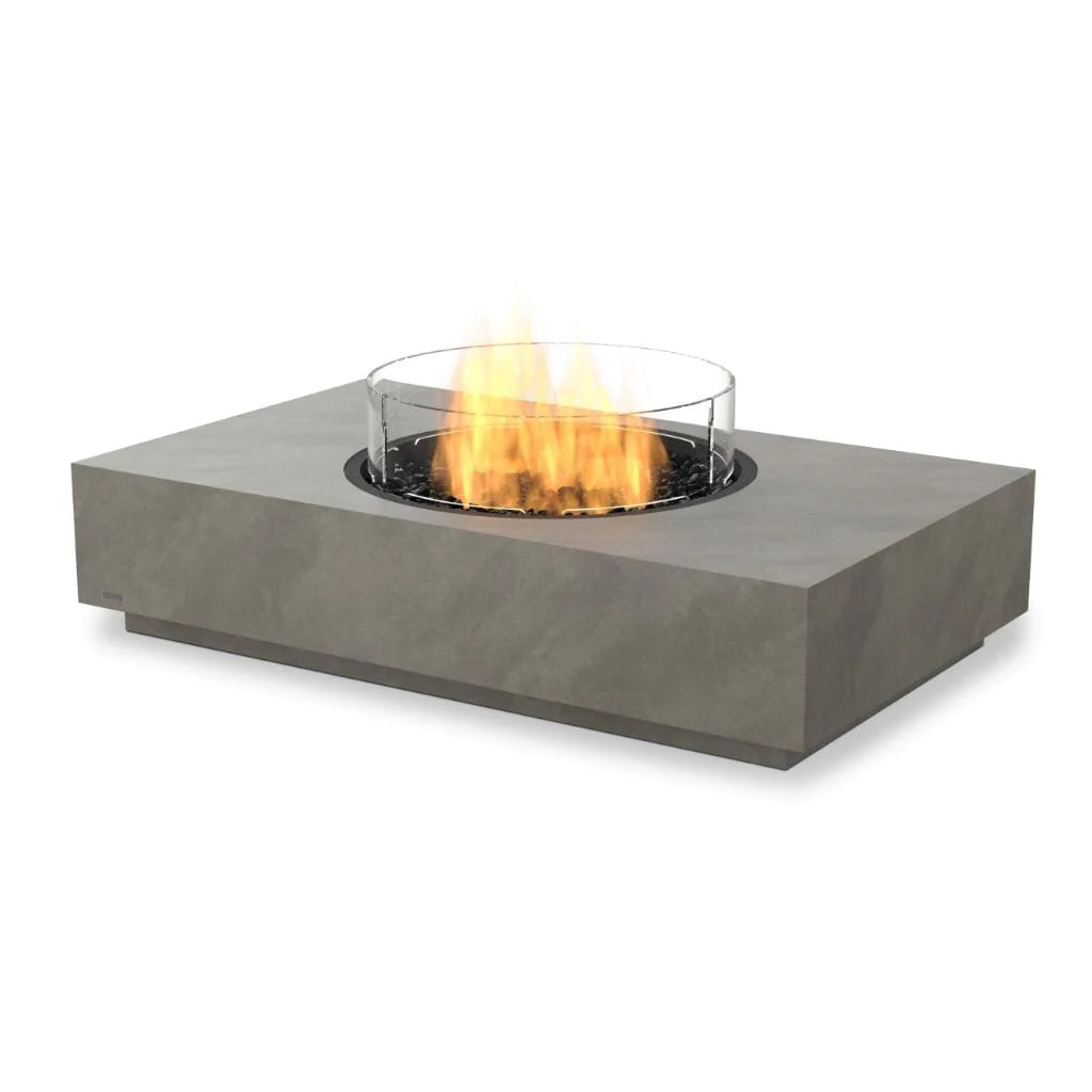 EcoSmart Fire Martini 50 Inch Freestanding Rectangular Concrete Fire Pit Table Natural